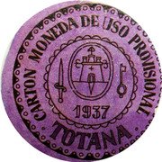 Spain 30 Centimos (Totana) CARTO MONEDA DE USO PROVISIONAL 1937 TOTANA coin reverse Spain 30 Centimos (Totana) CARTO MONEDA DE USO PROVISIONAL 1937 TOTANA coin reverse