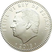 Spain 30 Euro 50th Anniversary of the Birth of King Philip VI 2018 ♔M FELIPE VI REY DE ESPAÑA 2018 coin obverse Spain 30 Euro 50th Anniversary of the Birth of King Philip VI 2018 ♔M FELIPE VI REY DE ESPAÑA 2018 coin obverse