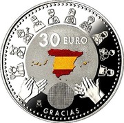 Spain 30 Euro Anonymous Heroes 2020 ♔M 30 EURO GRACIAS coin reverse Spain 30 Euro Anonymous Heroes 2020 ♔M 30 EURO GRACIAS coin reverse