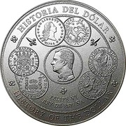Spain 300 Euro History of the Dollar 2017 M Proof HISTORIA DEL DÓLAR FELIPE VI REY DE ESPAÑA HISTORY OF THE DOLLAR coin obverse