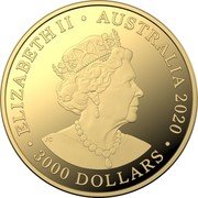 Australia 3000 dollars Australian Olympic Team 2020 proof ELIZABETH II AUSTRALIA 2020 3000 DOLLARS coin obverse Australia 3000 dollars Australian Olympic Team 2020 proof ELIZABETH II AUSTRALIA 2020 3000 DOLLARS coin obverse