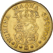 Spain 4 Escudos (Fernando VI) KM# 375.1 NOMINA MAGNA SEQUOR J M B coin reverse Spain 4 Escudos (Fernando VI) KM# 375.1 NOMINA MAGNA SEQUOR J M B coin reverse