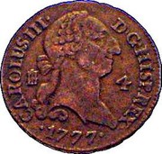 Spain 4 Maravedis (Carlos III) KM# 407.1 4 CAROLUS III D G HISP REX coin obverse Spain 4 Maravedis (Carlos III) KM# 407.1 4 CAROLUS III D G HISP REX coin obverse