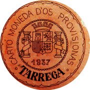 Spain 40 Centimos (Tarrega) CARTO MONEDA D'OS PROVISIONAS 1937 TARREGA coin reverse Spain 40 Centimos (Tarrega) CARTO MONEDA D'OS PROVISIONAS 1937 TARREGA coin reverse