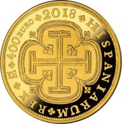 Spain 400 Euro 150th Anniversary of the Dissapearance of ESCUDO 2018 M Proof HISPANIORVM REX ♔M 400 EURO 2018 coin reverse Spain 400 Euro 150th Anniversary of the Dissapearance of ESCUDO 2018 M Proof HISPANIORVM REX ♔M 400 EURO 2018 coin reverse