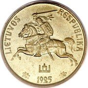 Lithuania 5 Centai Trial Strike 1925  KM# TS3 LIETUVOS RESPUBLIKA 1925 coin obverse Lithuania 5 Centai Trial Strike 1925  KM# TS3 LIETUVOS RESPUBLIKA 1925 coin obverse