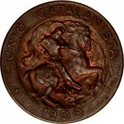 Spain 5 Centimos Catalonia 1900 Barcelona UNIÓ CATALANISTA 1900 coin obverse