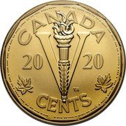 Canada 5 cents The Victory Nickel 2020 CANADA 2020 V CENTS TS coin reverse Canada 5 cents The Victory Nickel 2020 CANADA 2020 V CENTS TS coin reverse