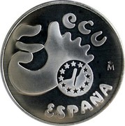 Spain 5 ECU Alfonso X of Castile 1990 ♔M X# M30 5 ECU ESPAÑA coin obverse Spain 5 ECU Alfonso X of Castile 1990 ♔M X# M30 5 ECU ESPAÑA coin obverse