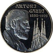 Spain 5 ECU (Antoni Gaudi) ANTONI GAUDI 1852 1926 coin reverse