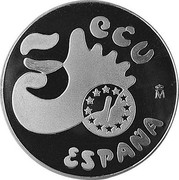 Spain 5 ECU Averroes 1991 X# M7 5 ECU M ESPAÑA coin obverse Spain 5 ECU Averroes 1991 X# M7 5 ECU M ESPAÑA coin obverse