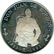 Spain 5 ECU Don Juan de Borbon 1993 X# M43 DON JUAN DE BORBON 1913 M 1993 coin reverse Spain 5 ECU Don Juan de Borbon 1993 X# M43 DON JUAN DE BORBON 1913 M 1993 coin reverse