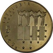 Spain 5 ECU Enric Granados 1996 5 ECU CATALUNYA 1994 coin obverse