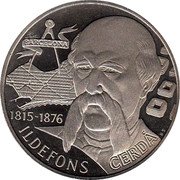 Spain 5 ECU (Ildefons Cerda) ILDEFONS CERDA 1815 1876 coin reverse