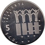 Spain 5 ECU (Joan Miro) 5 ECU CATALUNYA 1996 coin obverse