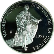 Spain 5 ECU Madrid - European Capital of Culture 1992 ♔M X# M36 1992 MADRID CAPITAL EUROPEA DE LA CULTURA coin reverse