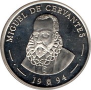 Spain 5 ECU Miguel de Cervantes 1994 M Proof X# M13 5 ECU ESPAÑA coin reverse