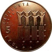 Spain 5 ECU (Pau Casals) ECU CATALUNYA 1993 coin obverse Spain 5 ECU (Pau Casals) ECU CATALUNYA 1993 coin obverse