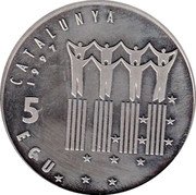 Spain 5 ECU (Pompeu Fabra) 5 ECU CATALUNYA 1997 coin obverse