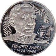 Spain 5 ECU (Pompeu Fabra) POMPEU FABRA 1868 1942 coin reverse