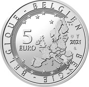 Belgium 5 Euro 75 Anniversary of Blake and Mortimer 2021 ☤ 5 EURO BELGIE BELGIQUE BELGIEN 2021 LL coin obverse Belgium 5 Euro 75 Anniversary of Blake and Mortimer 2021 ☤ 5 EURO BELGIE BELGIQUE BELGIEN 2021 LL coin obverse