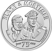 Belgium 5 Euro 75 Anniversary of Blake and Mortimer 2021 ☤ STUDIO JACOBS. 2021 BLAKE & MORTIMER JAAR 75 ANS coin reverse Belgium 5 Euro 75 Anniversary of Blake and Mortimer 2021 ☤ STUDIO JACOBS. 2021 BLAKE & MORTIMER JAAR 75 ANS coin reverse