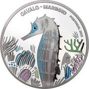 Portugal 5 Euro Cavalo - Marinho.The Sea Horse 2021 proof "CAVALO - MARINHO PORTUGAL 2021 coin reverse