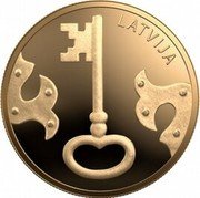 Latvia 5 Euro (The Key) LATVIJA coin obverse