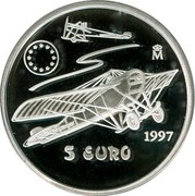 Spain 5 Euro Tribute to the National Aviation - Nieuport 1997 ♔M X# ME54 1997 5 EURO M coin reverse