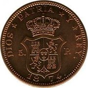 Spain 5 Pesetas 5 Pesetas 1874 X# TS2 DIOS PATRIA Y REY 18 74 5 P coin reverse Spain 5 Pesetas 5 Pesetas 1874 X# TS2 DIOS PATRIA Y REY 18 74 5 P coin reverse