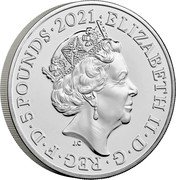 UK 5 Pounds The Who. Coloured 2021 ELIZABETH II D G REG F D 5 POUNDS 2021 J.C coin obverse UK 5 Pounds The Who. Coloured 2021 ELIZABETH II D G REG F D 5 POUNDS 2021 J.C coin obverse