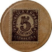 Spain 5 Сentimos (Numeral) REPÚBLICA ESPAÑOLA 5 CÉNTIMOS CORREOS coin obverse Spain 5 Сentimos (Numeral) REPÚBLICA ESPAÑOLA 5 CÉNTIMOS CORREOS coin obverse
