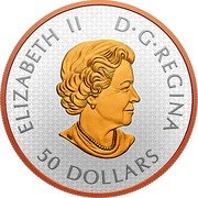 Canada 50 Dollars Maple Leaf in Motion 2021 ELIZABETH II D G REGINA 50 DOLLARS coin obverse Canada 50 Dollars Maple Leaf in Motion 2021 ELIZABETH II D G REGINA 50 DOLLARS coin obverse
