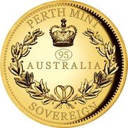 Australia 50 Dollars Queen Elizabeth II 95th Birthday 2020 PERTH MINT SOVEREIGN 95 AUSTRALIA coin reverse Australia 50 Dollars Queen Elizabeth II 95th Birthday 2020 PERTH MINT SOVEREIGN 95 AUSTRALIA coin reverse