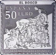 Spain 50 Euro The Garden of Earthly Delights 2016 ♔M Proof 50 EURO EL BOSCO TESOROS DE MUSEOS ESPAÑOLES ESPAÑA 2016 M coin reverse