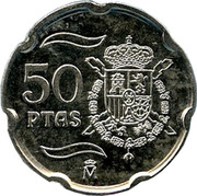 Spain 50 Pesetas Juan Carlos I Silver 2000 ♔M KM# 991a JUAN CARLOS I ESPAÑA 2000 coin reverse