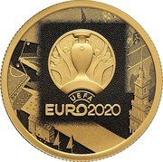 Russia 50 Rubles UEFA EURO 2020 2021 Proof UEFA EURO2020 coin reverse