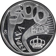 Spain 500 Pesetas alternative design 1987  Proof KM# TS4 500 PTAS ESPAÑA coin obverse