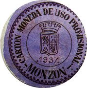 Spain 60 Centimos (Monzon) CARTO MONEDA D`OS PROVISIONAS MONZON 1937 coin reverse Spain 60 Centimos (Monzon) CARTO MONEDA D`OS PROVISIONAS MONZON 1937 coin reverse