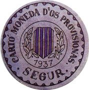 Spain 60 Centimos Segur 1937 CARTO MONEDA D`OS PROVISIONAS SEGUR 1937 coin reverse Spain 60 Centimos Segur 1937 CARTO MONEDA D`OS PROVISIONAS SEGUR 1937 coin reverse