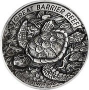 Australia 60 dollars Great Barrier Reef - Green Turtle 2021 P GREAT BARRIER REEF 2021 2 KILO 9999 SILVER coin reverse Australia 60 dollars Great Barrier Reef - Green Turtle 2021 P GREAT BARRIER REEF 2021 2 KILO 9999 SILVER coin reverse