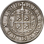 Spain 8 Reales (Philip II) KM# 18.1 ARAGONVM REX 1611 coin reverse Spain 8 Reales (Philip II) KM# 18.1 ARAGONVM REX 1611 coin reverse