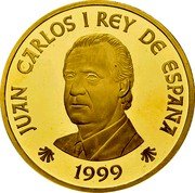 Spain 80 000 Pesetas (Holy Jacobean Year) JUAN CARLOS I REY DE ESPAÑA 1999 coin obverse