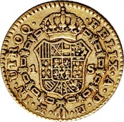 Spain Escudo (Carlos III) KM# 416.1 IN UTROQ FELIX A D M PJ 1 S coin reverse Spain Escudo (Carlos III) KM# 416.1 IN UTROQ FELIX A D M PJ 1 S coin reverse