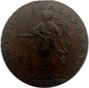 Ireland Halfpenny Dublin Cork 1795  IRISH HALFPENNY 1975 coin obverse Ireland Halfpenny Dublin Cork 1795  IRISH HALFPENNY 1975 coin obverse