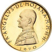 Malta Sovrana (Angelo de Mojano) X# 39 FR ANGELVS DE MOJANA M M H H coin obverse Malta Sovrana (Angelo de Mojano) X# 39 FR ANGELVS DE MOJANA M M H H coin obverse