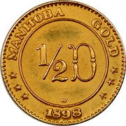 Canada 1/ 2 D (Manitoba gold) X# 11 MANITOBA GOLD 1/2 D W 1898 coin reverse Canada 1/ 2 D (Manitoba gold) X# 11 MANITOBA GOLD 1/2 D W 1898 coin reverse