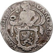 Netherlands 1/2 Lion Daalder Armored Knight Gelderland 1641 KM# 13.4 MO NO ARG PRO CON FOE BELG GEL coin obverse Netherlands 1/2 Lion Daalder Armored Knight Gelderland 1641 KM# 13.4 MO NO ARG PRO CON FOE BELG GEL coin obverse