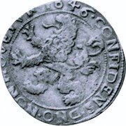 Netherlands 1/2 Lion Daalder 1646 Lily KM# 13.3 Gelderland Province Standart Coinage 1646 CONFIDENS DNO NON MOVETVR coin reverse