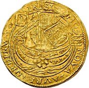 Netherlands 1/2 Rose Noble ND Shield KM# 39 Friesland Province Standard Coinage MO NOVA AVRE ORDINVM FRISI coin obverse Netherlands 1/2 Rose Noble ND Shield KM# 39 Friesland Province Standard Coinage MO NOVA AVRE ORDINVM FRISI coin obverse